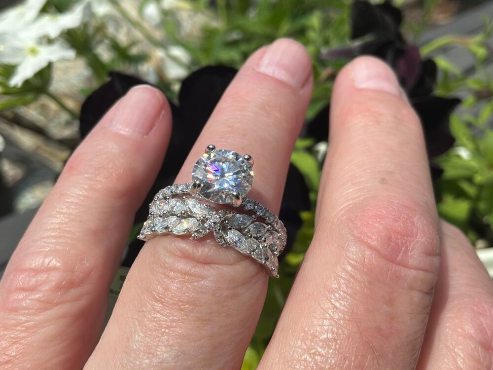 3.88 CTW Moissanite bridal ring set S925 Sterling silver size 7